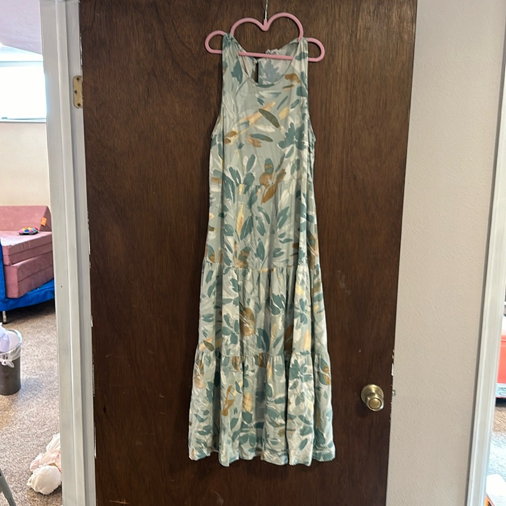 A New Day green floral midi dress size XS